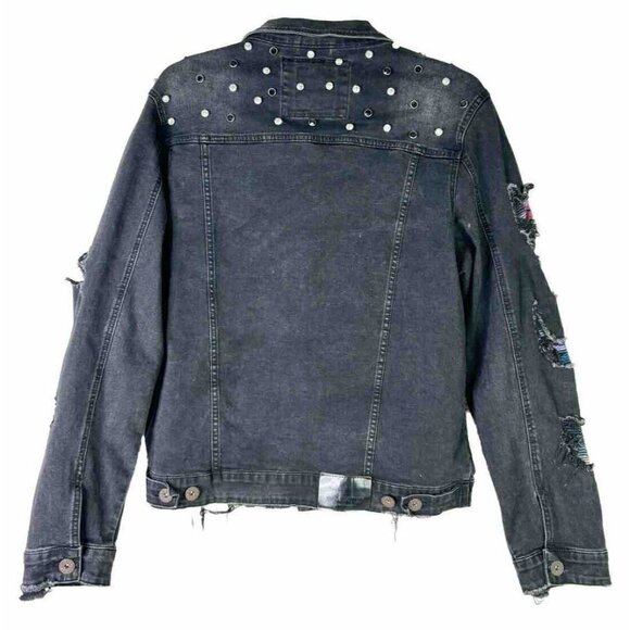 Majestik Denim Set (Jacket XL, Jeans 36x30) Embellished King Panda Destroyed GUC - Picture 3 of 13